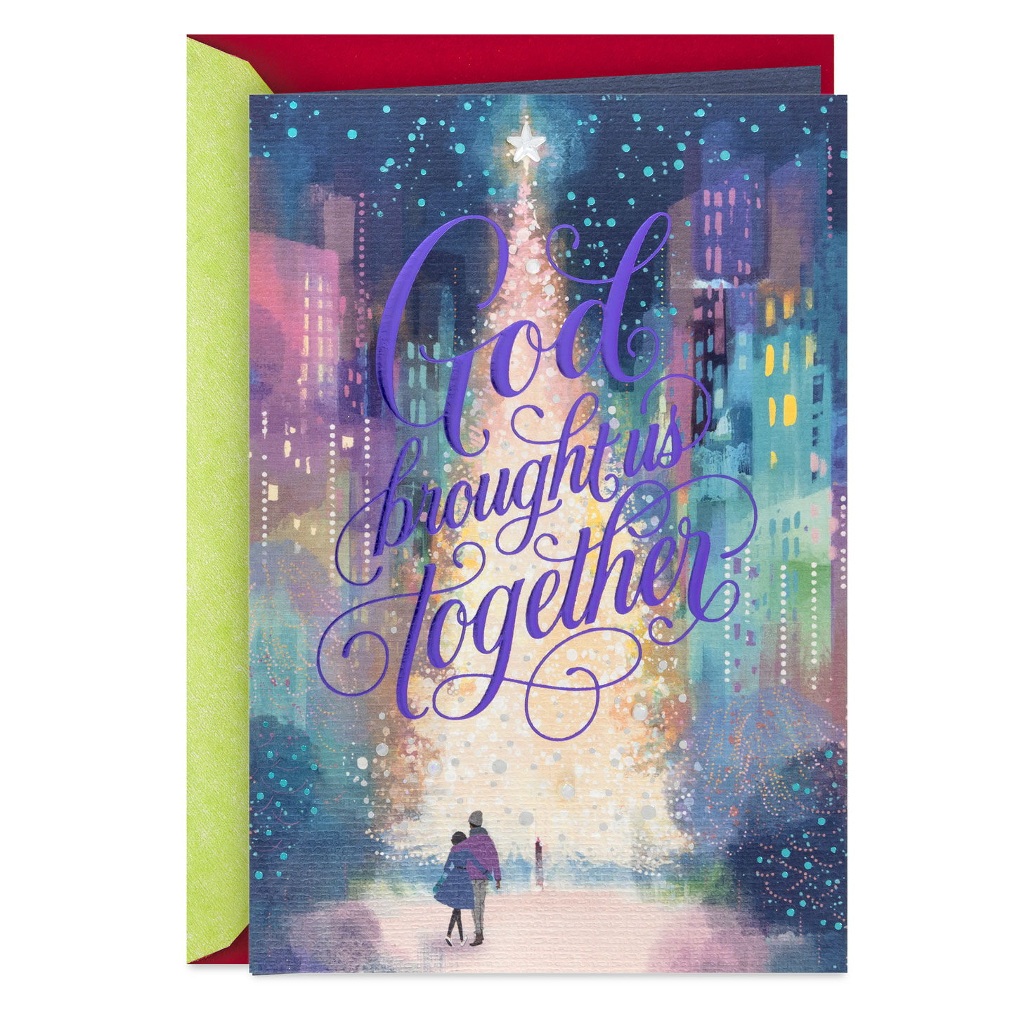 God Brought Us Together Romantic Religious Christmas Card