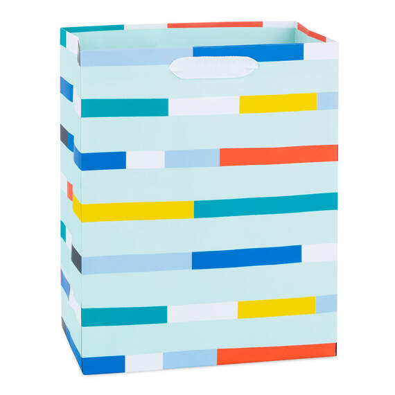 9.6" Color Block Stripes Medium Gift Bag