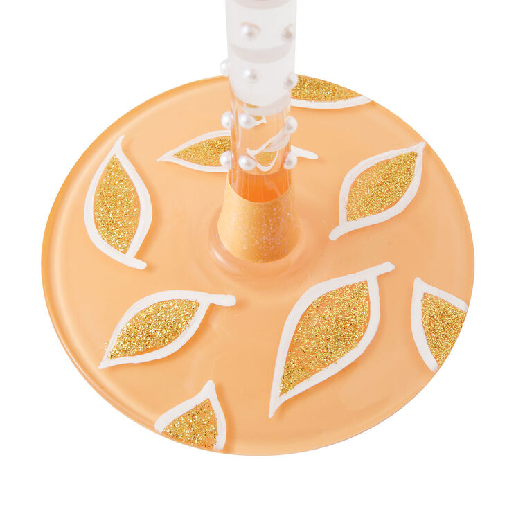 Peach Roses Mother of the Bride Lolita Wine Glass  image number 6