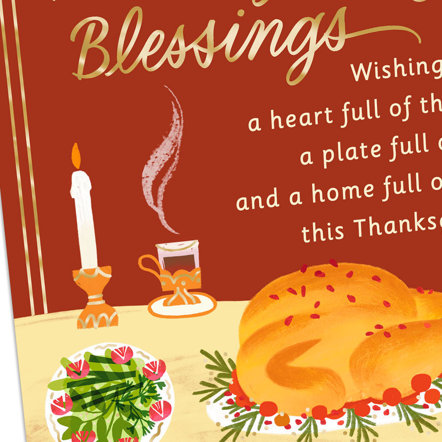 Bountiful Turkey Dinner Religious Thanksgiving Card Card Front Detail image number 5