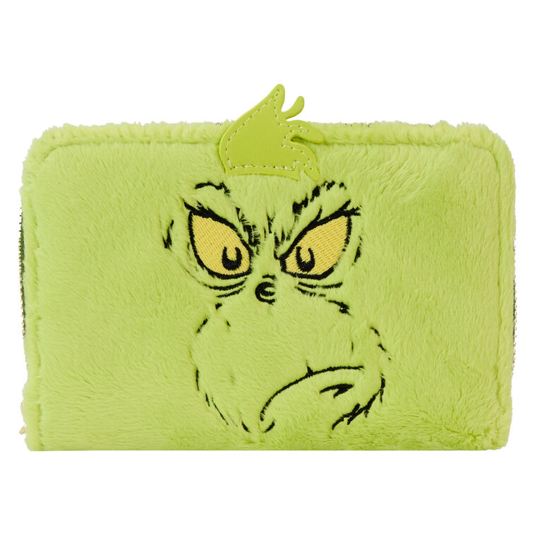 Loungefly Dr. Seuss Grinch Plush Cosplay Glow Zip-Around Wallet
