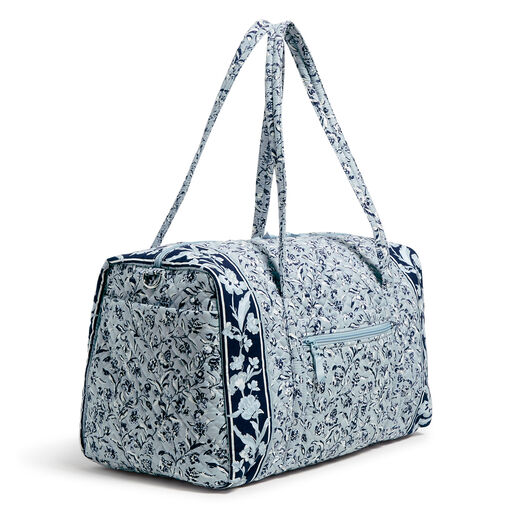 Vera Bradley Large Travel Duffel Bag in Perennials Gray, 