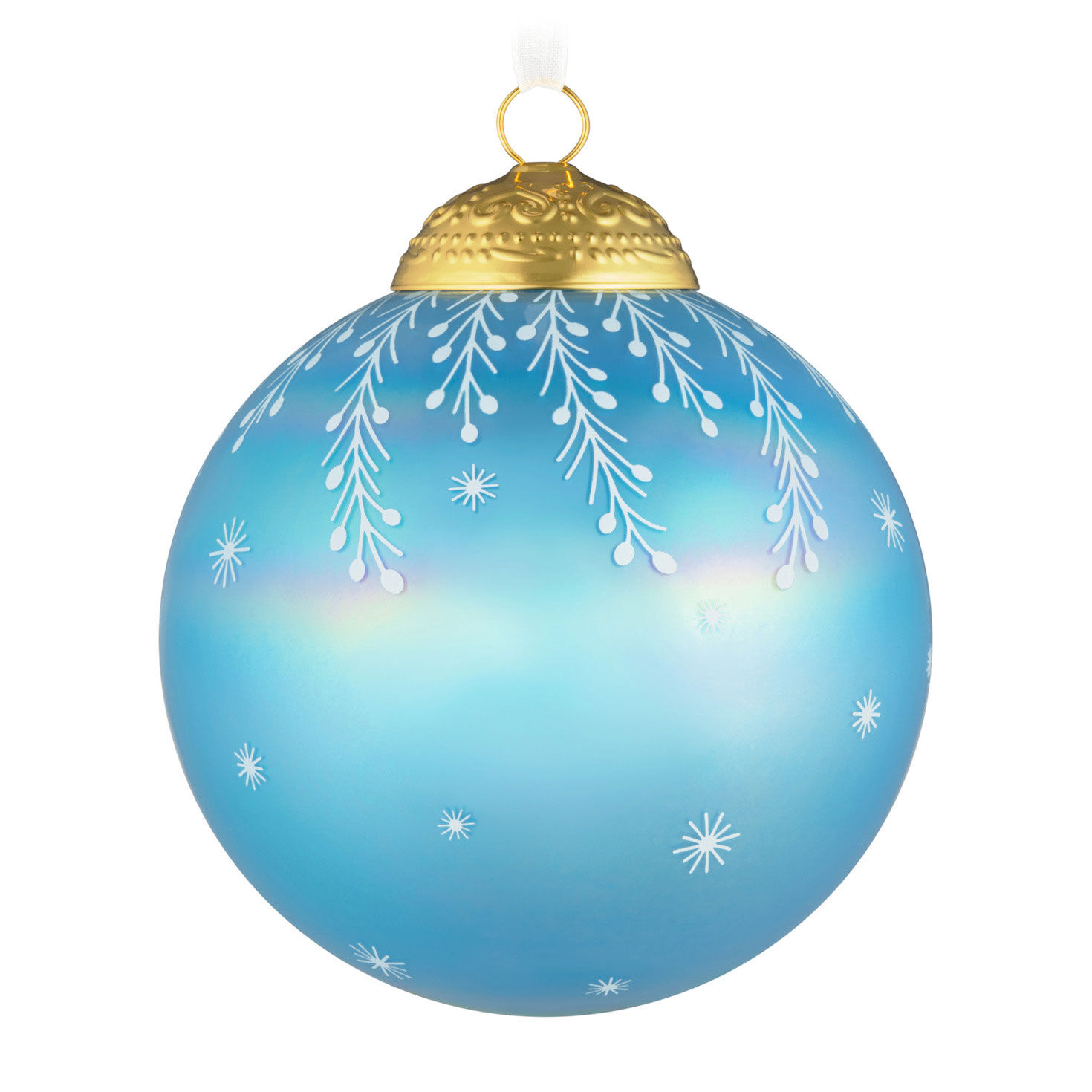 2026 Blue Glass Ball Keepsake Ornament Back image number 6