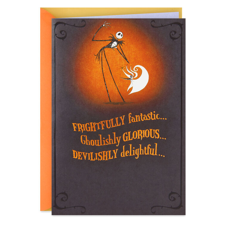 Disney Tim Burton's The Nightmare Before Christmas Jack and Zero Musical Halloween Card