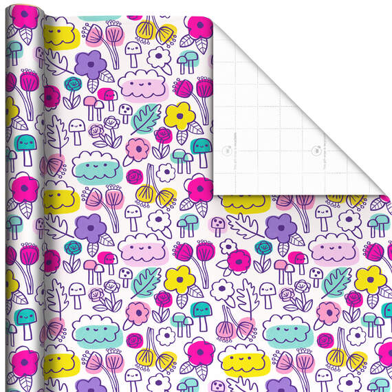 Floral Doodles Wrapping Paper, 20 sq. ft.