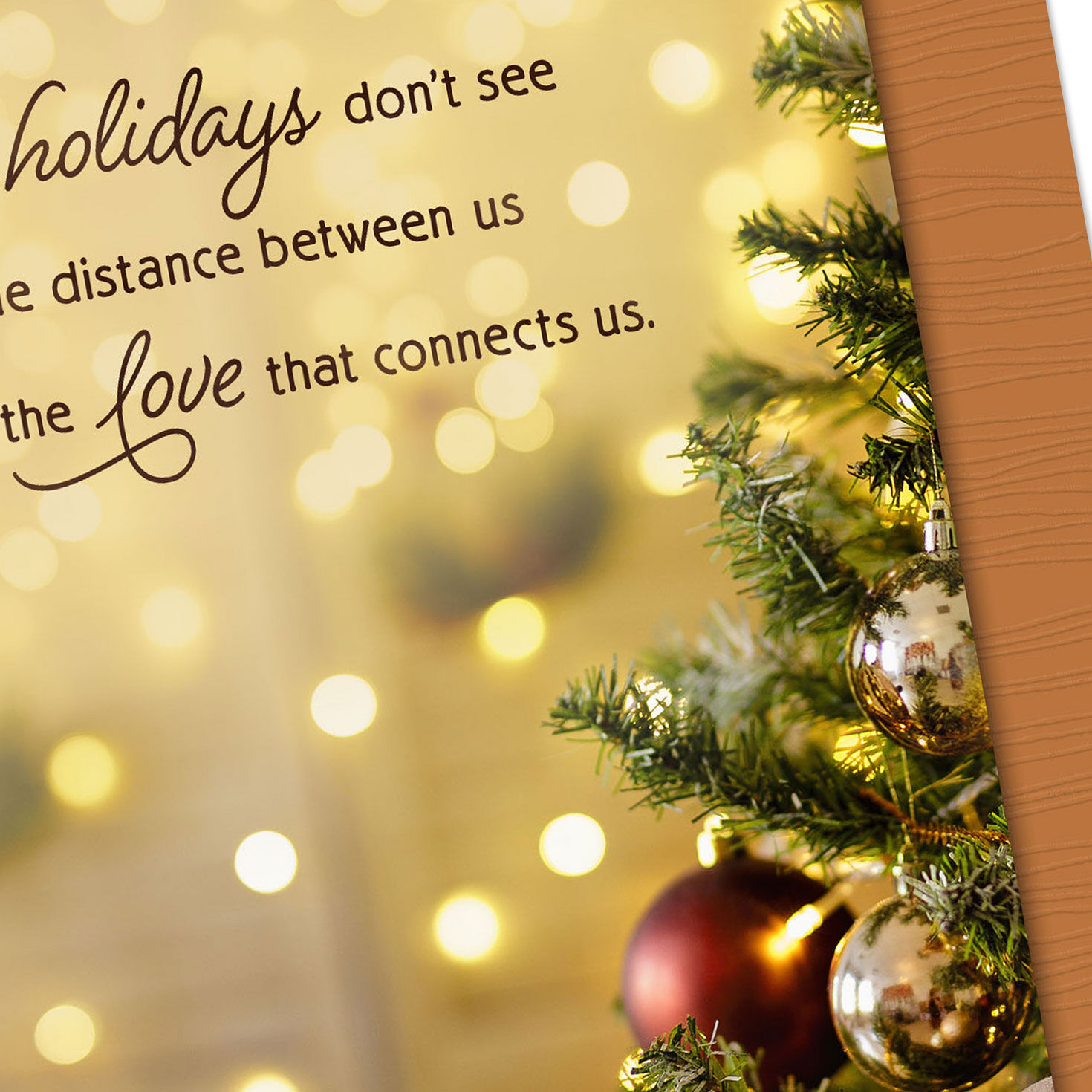 Tree and Blurred Lights Christmas Card Card Front Detail image number 4