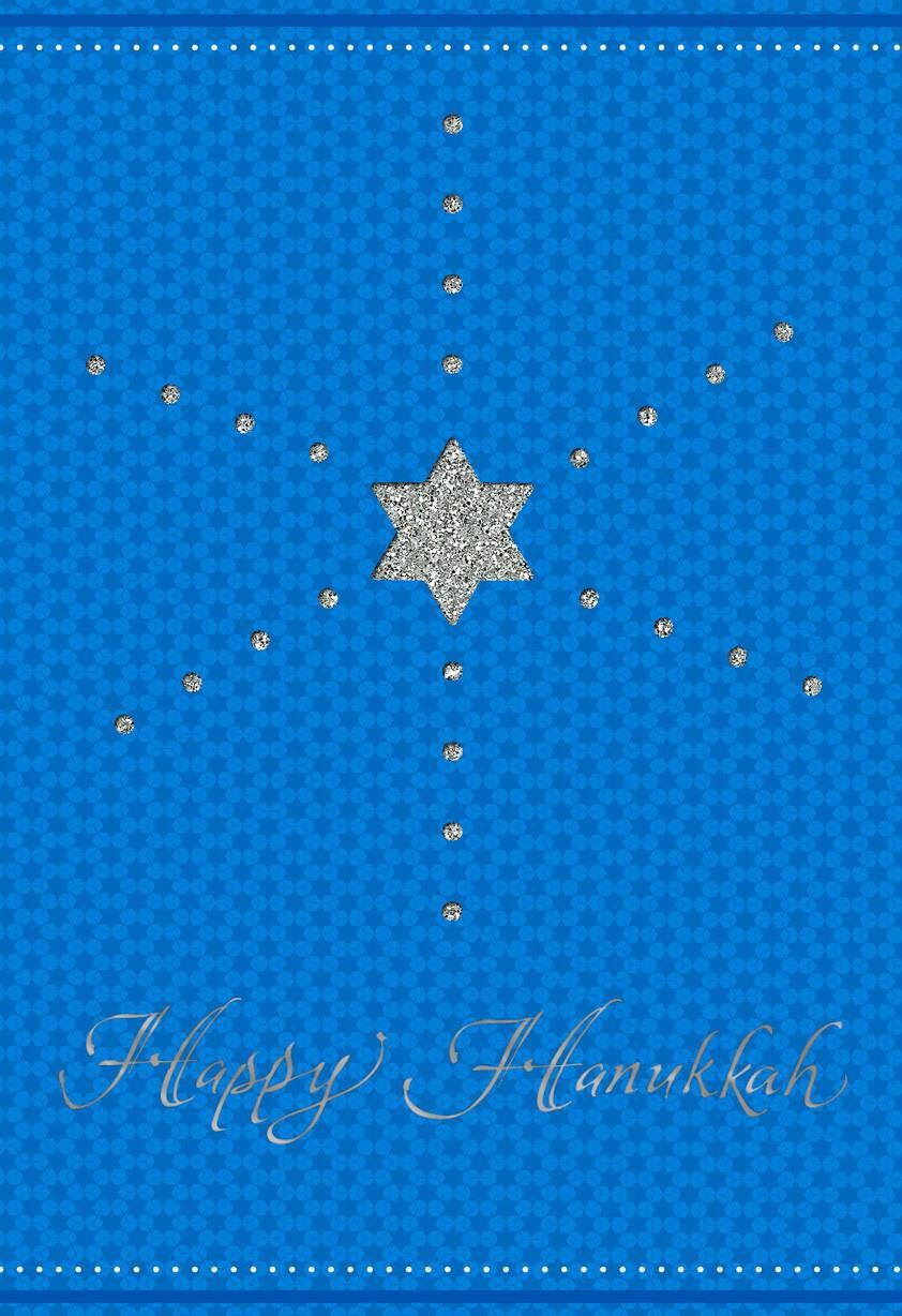 Glittering Star of David Hanukkah Card