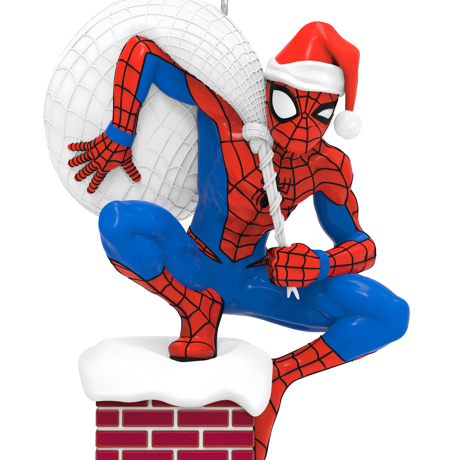 Spider-Man on Chimney Keepsake Ornament upclose view image number 5