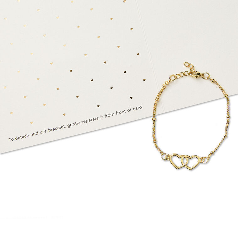 Black and White Anniversary Card With Bracelet Card Front Detail image number 5