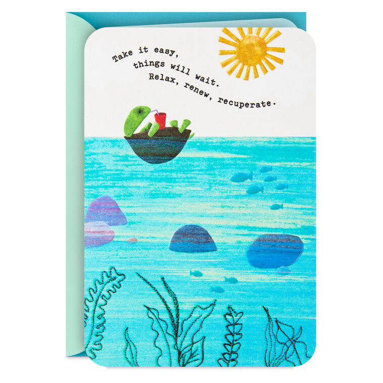 Relax, Renew, Recuperate Turtle  Get Well Card, , large image number 1