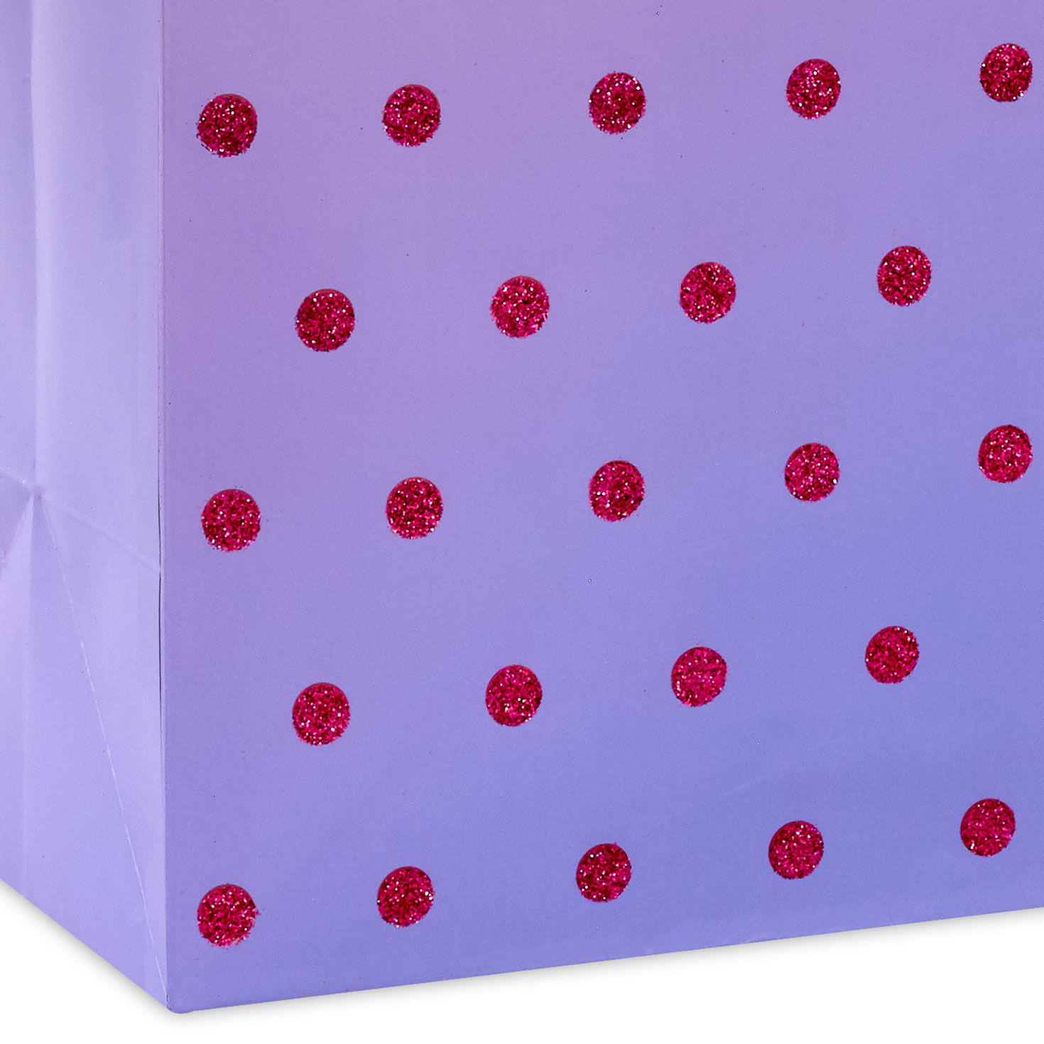 Purple Ombr&eacute; With Glitter Dots Large Gift Bag Base/Side Detail image number 5