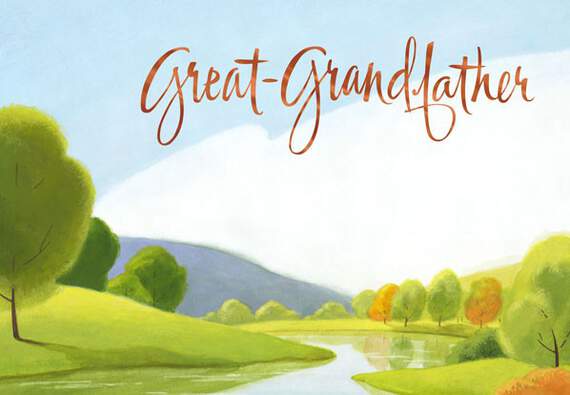 Tranquil River Great-Grandfather Birthday Card, , large image number 1