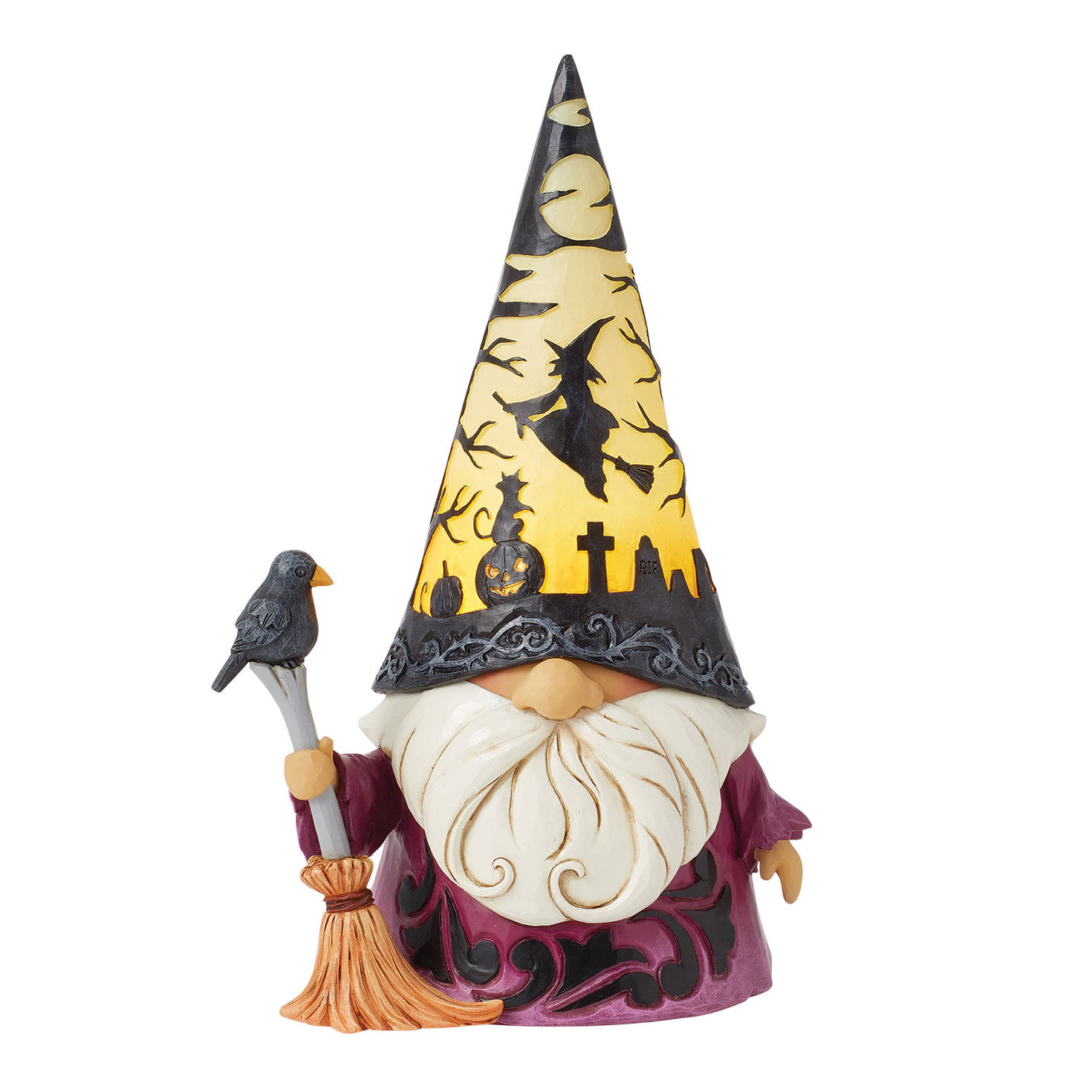 Jim Shore Wizard Gnome in Light-Up Hat Figurine  image number 2