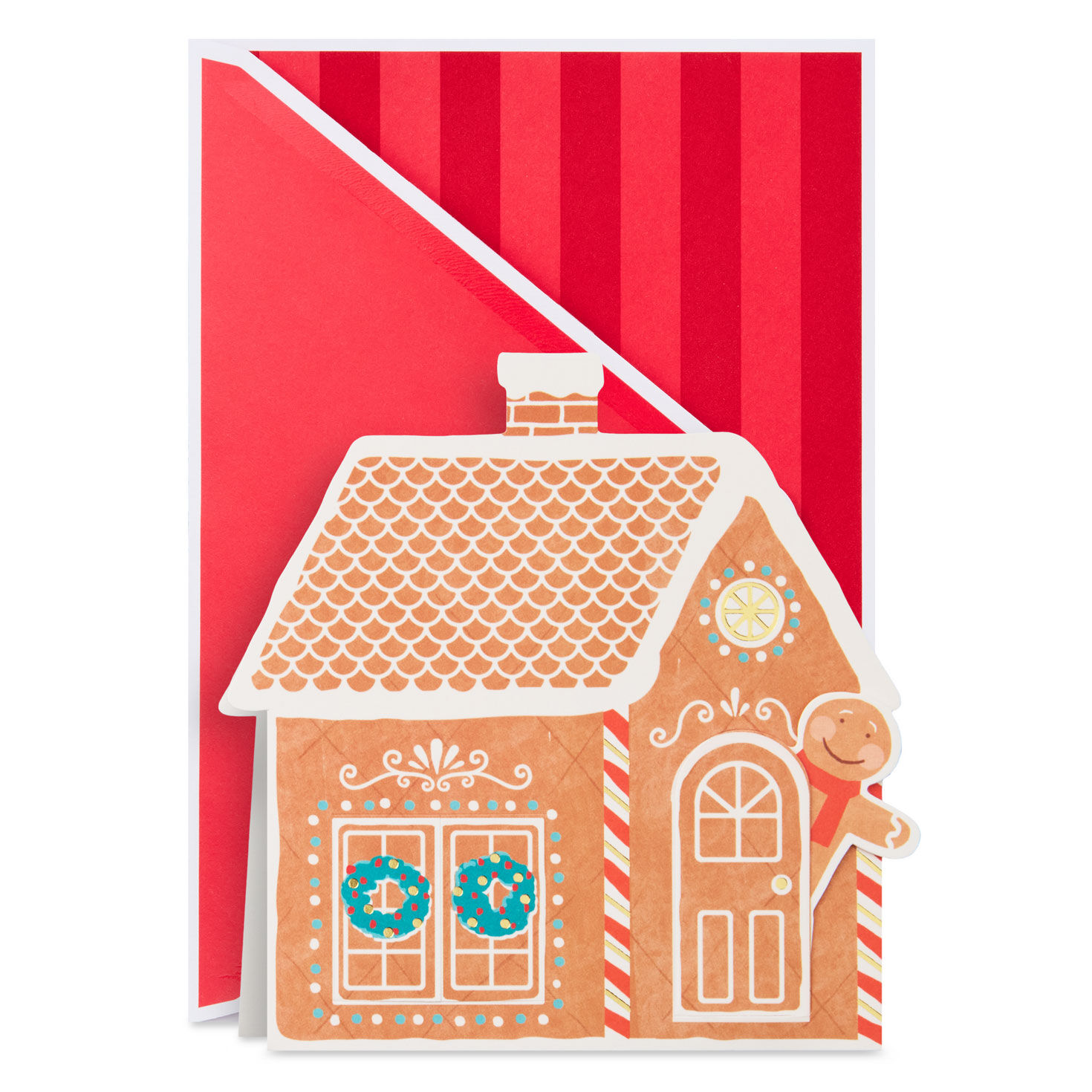 Gingerbread House Paper Craft Christmas Card with Mini Card