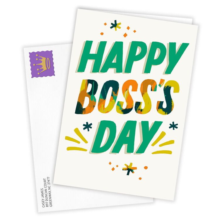 Colorful Lettering Custom Boss's Day Card - Greeting Cards | Hallmark colorful-lettering-custom-boss-s-day-card-greeting-cards-hallmark