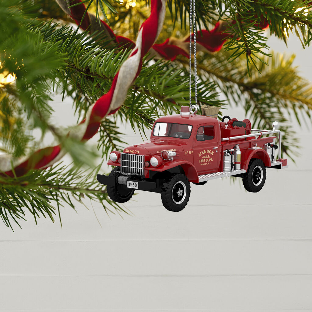 Fire Brigade 1958 Dodge Power Wagon Fire Engine Ornament With Light
