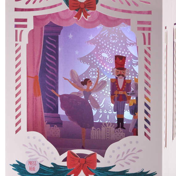 Nutcracker Musical 3D Pop-Up Christmas Card With Light, , large image number 6
