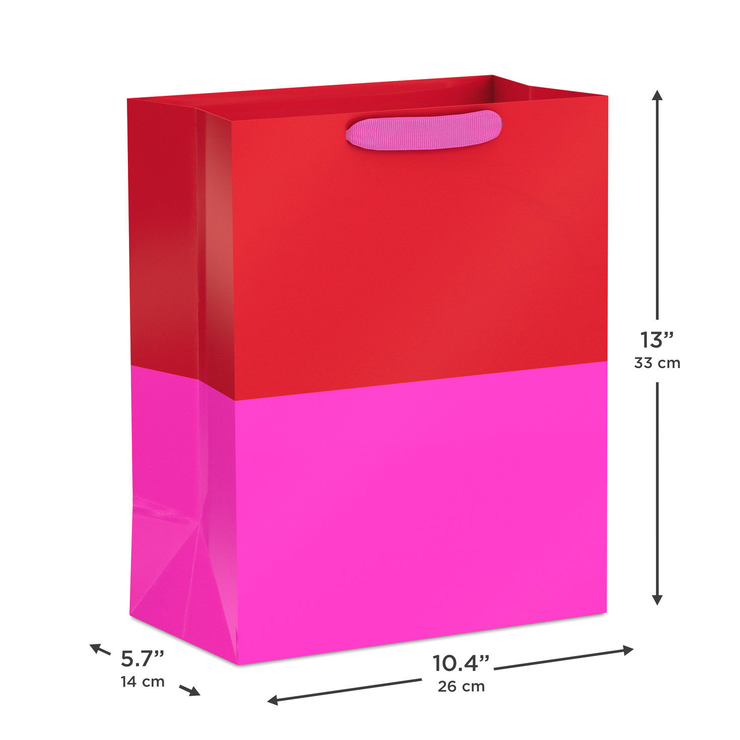 Red and Fuchsia Large Gift Bag measurement image number 3