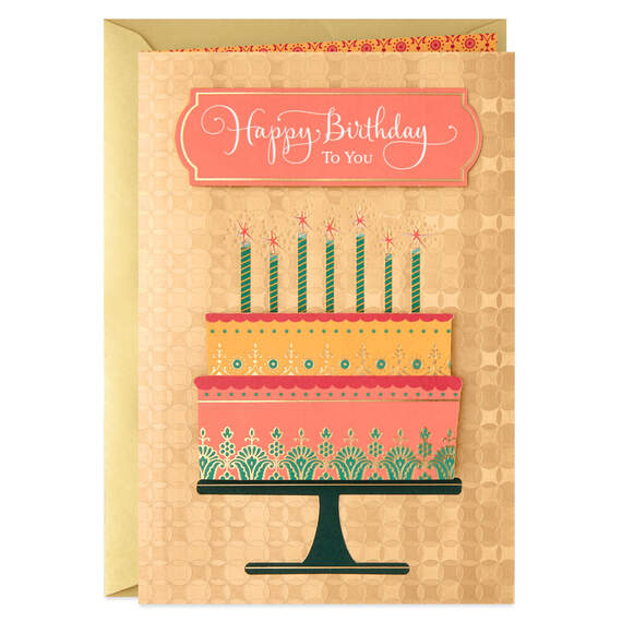 Happy Moments Ornate Cake Birthday Card