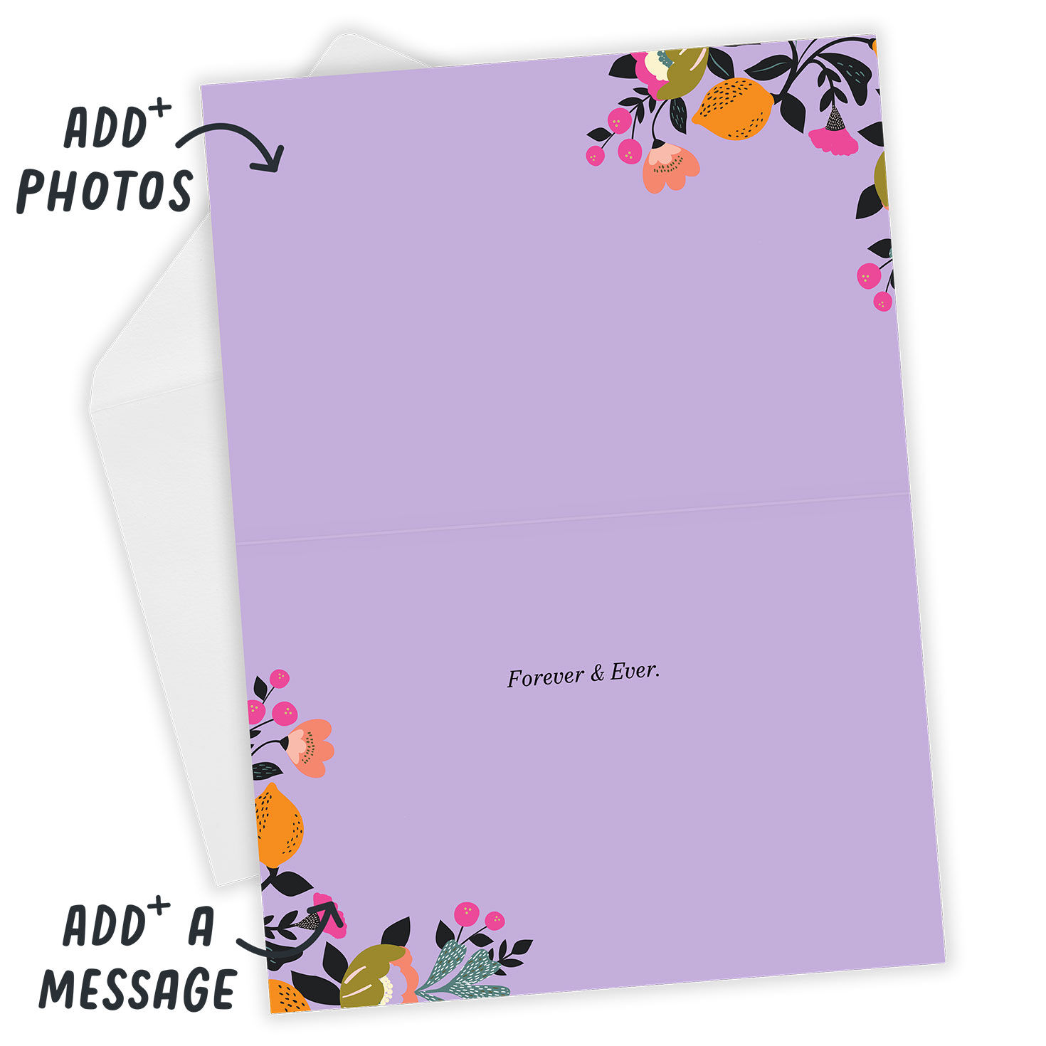 Artistic Botanicals Initials Custom Anniversary Card, , large image number 3