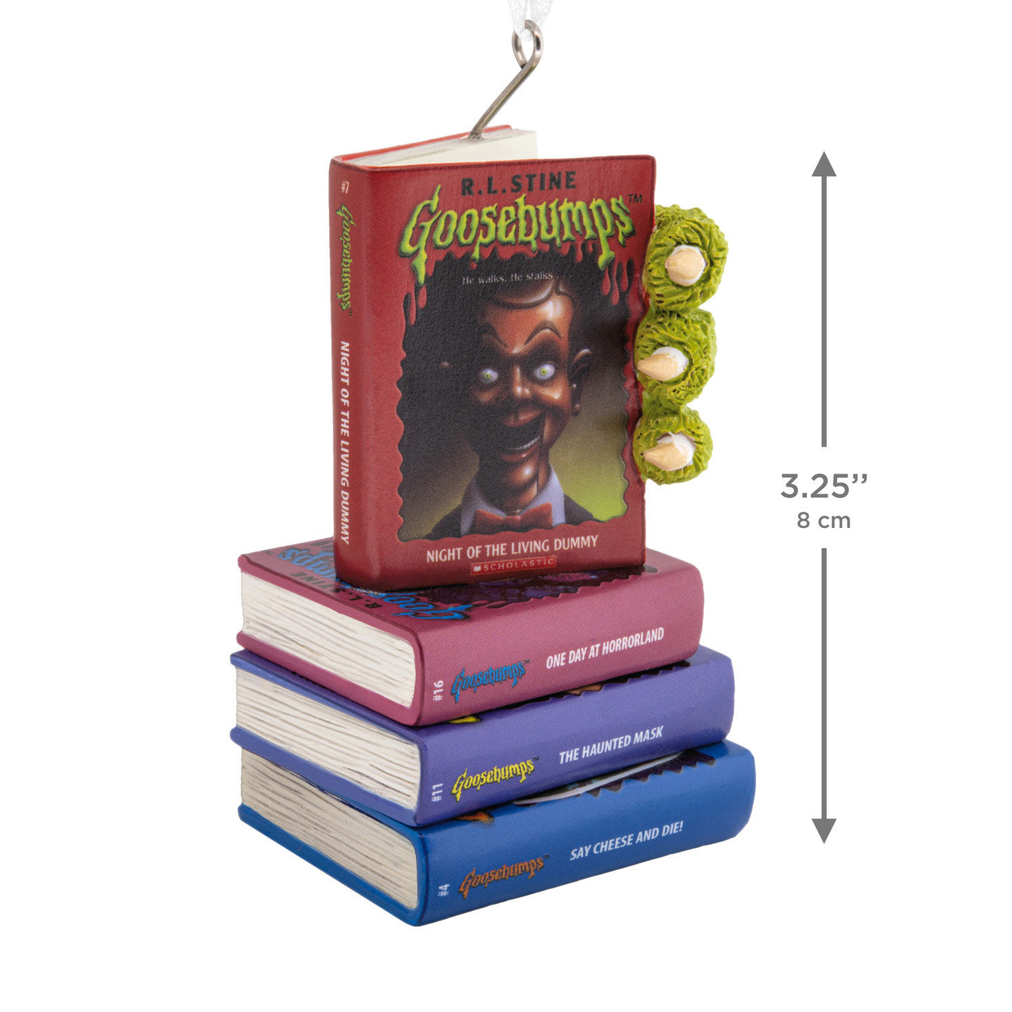 Goosebumps Stacked Books Christmas Ornament measurement image number 3
