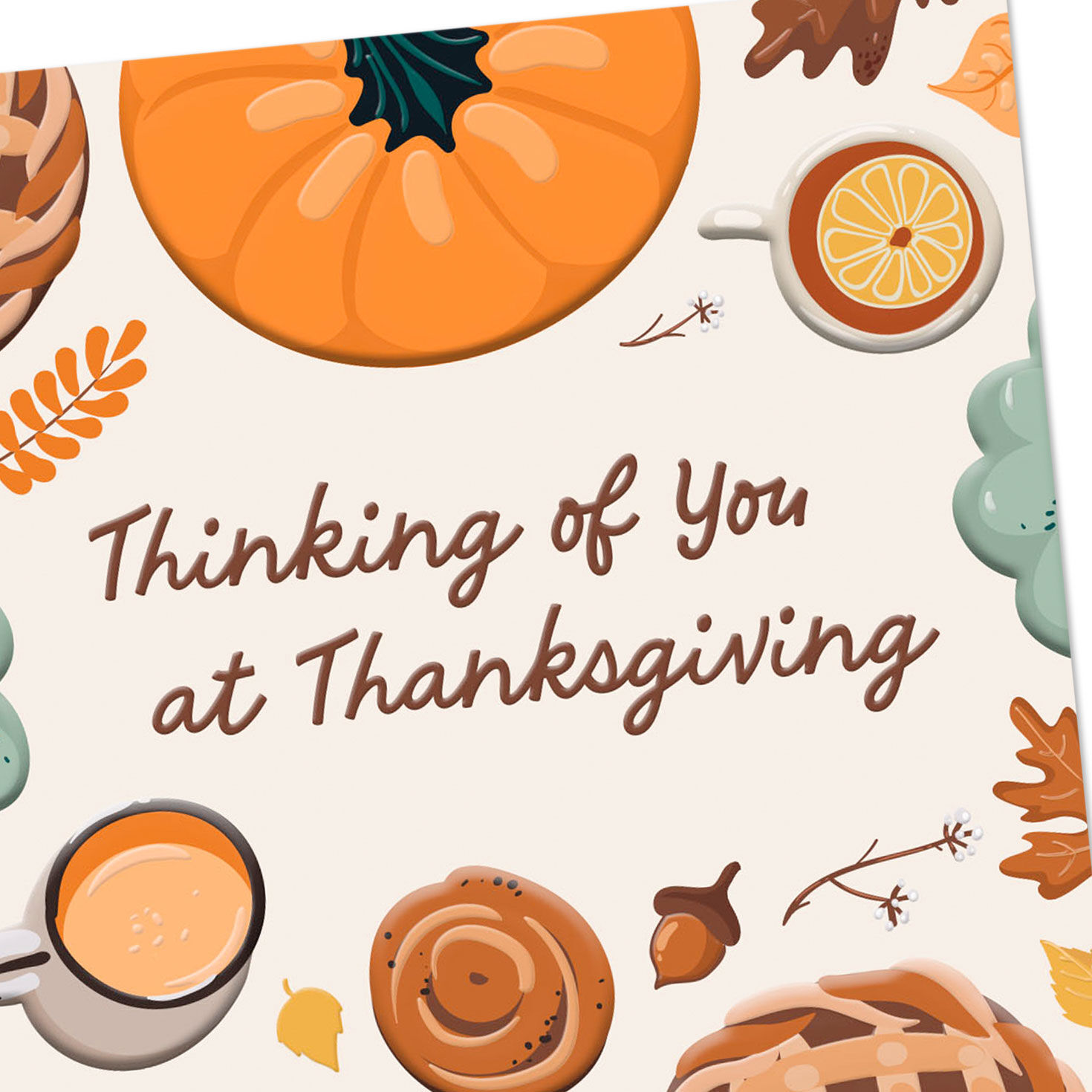Pies and Pumpkins Thanksgiving Card Card Front Detail image number 4
