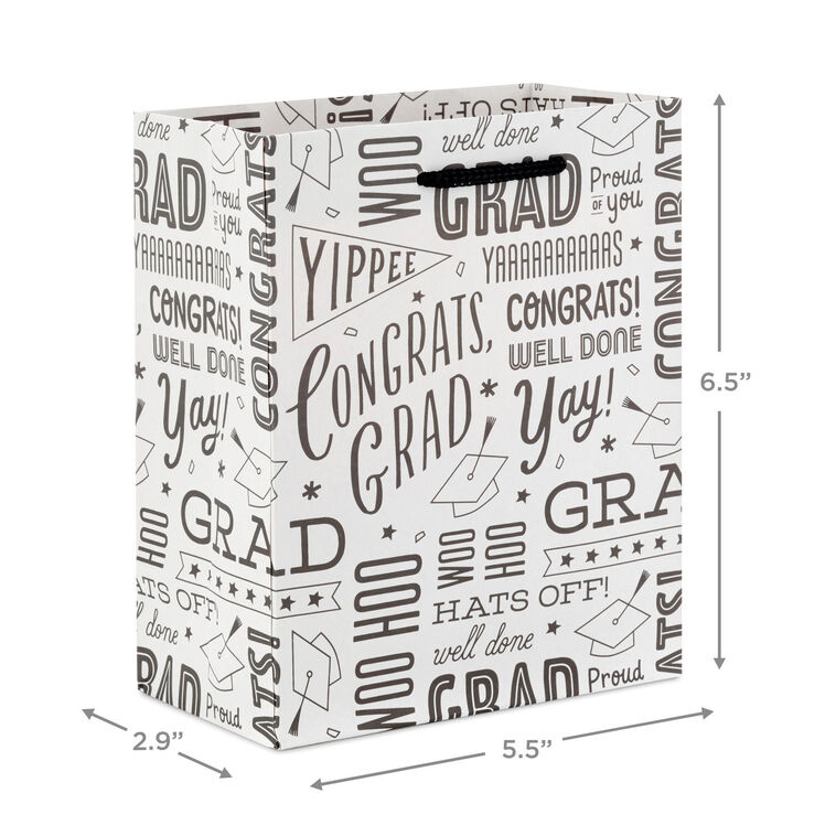 6.5" Cheers 8-Pack Small Graduation Gift Bags, , large image number 2