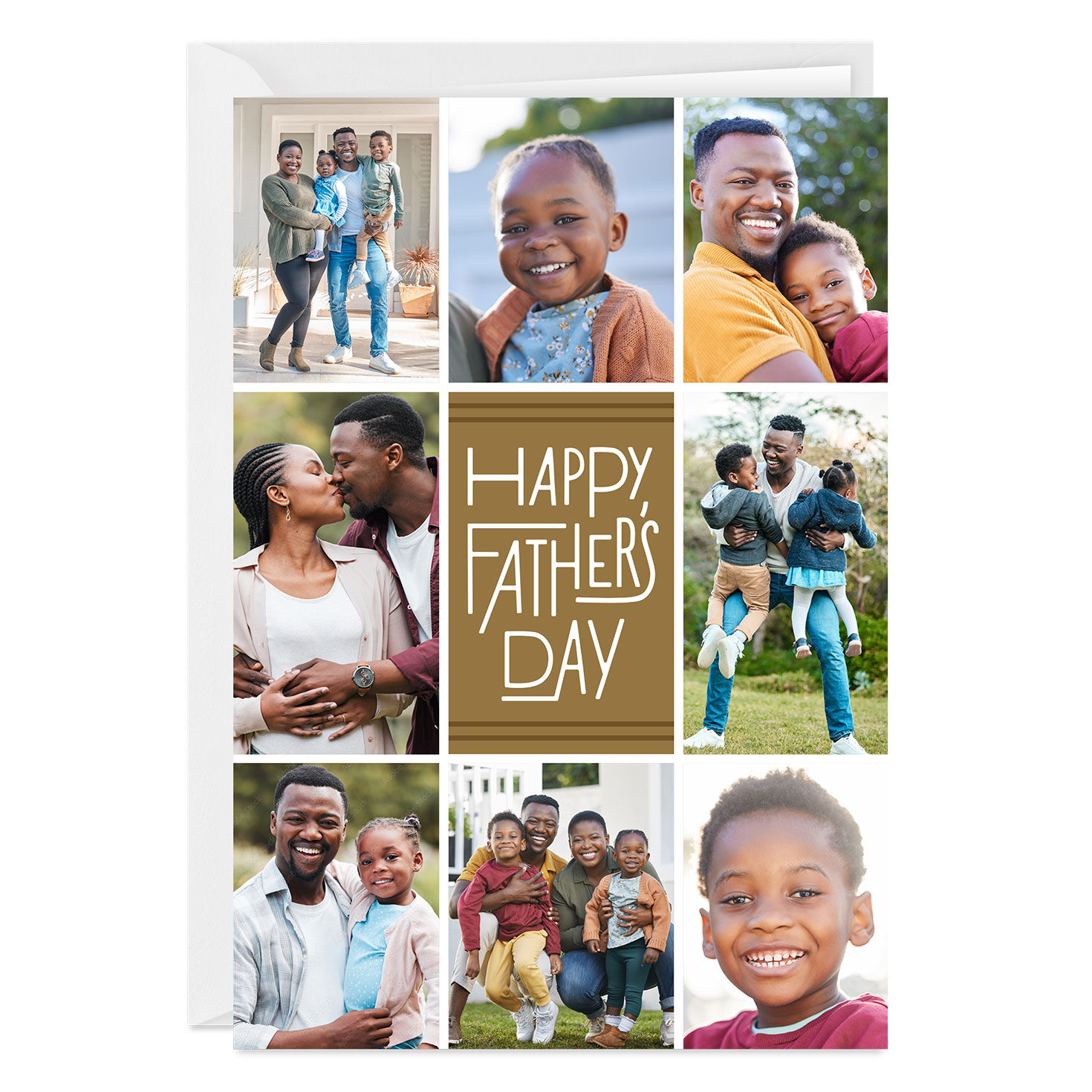Modern Photo Grid Custom Father's Day Card
