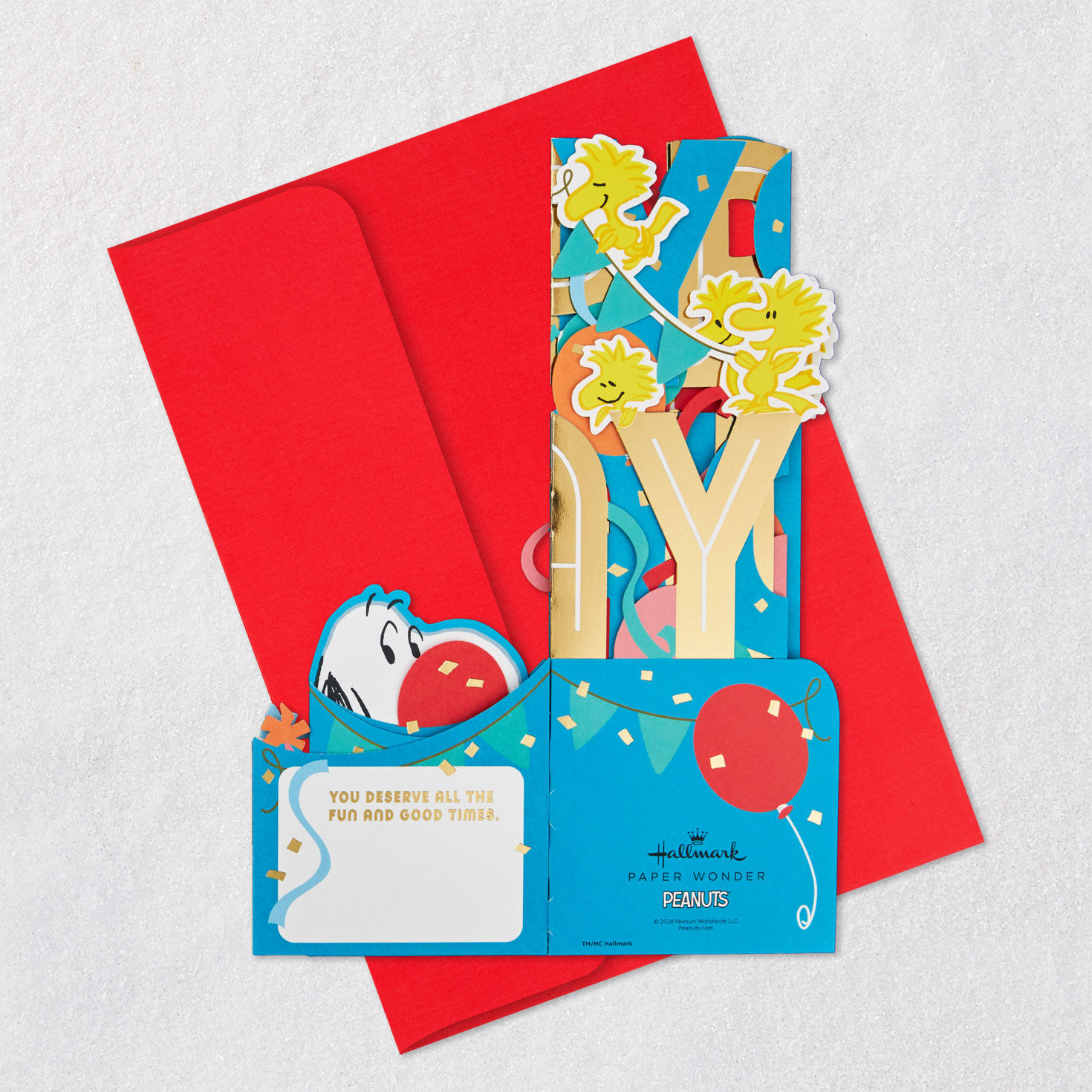 Jumbo Peanuts&reg; Snoopy and Woodstock Fun and Good Times 3D Pop-Up Birthday Card, , large image number 9