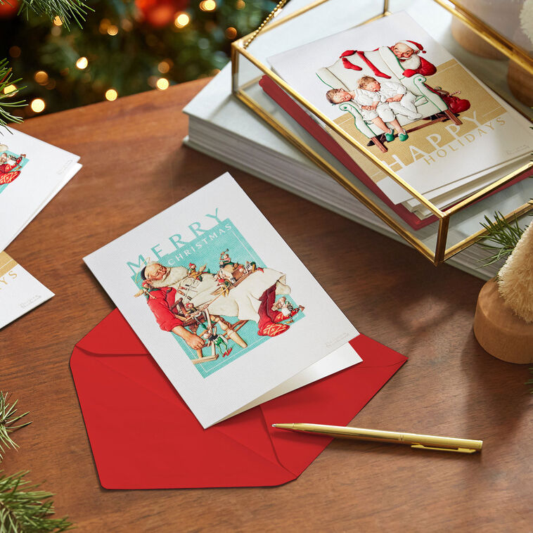 Norman Rockwell Artwork Assorted Boxed Christmas Cards Pack Of 40 norman-rockwell-artwork-assorted-boxed-christmas-cards-pack-of-40