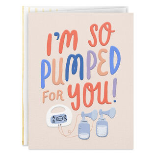 So Pumped for You New Baby Congratulations Card