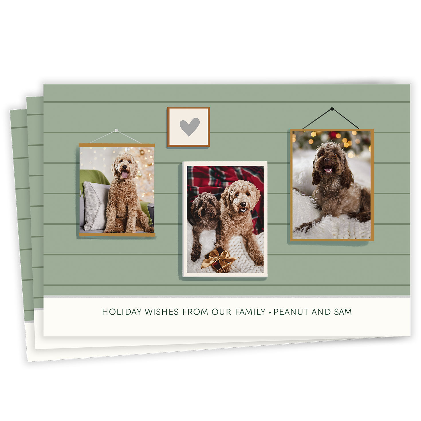 Rustic Portrait Wall Flat Holiday Photo Card