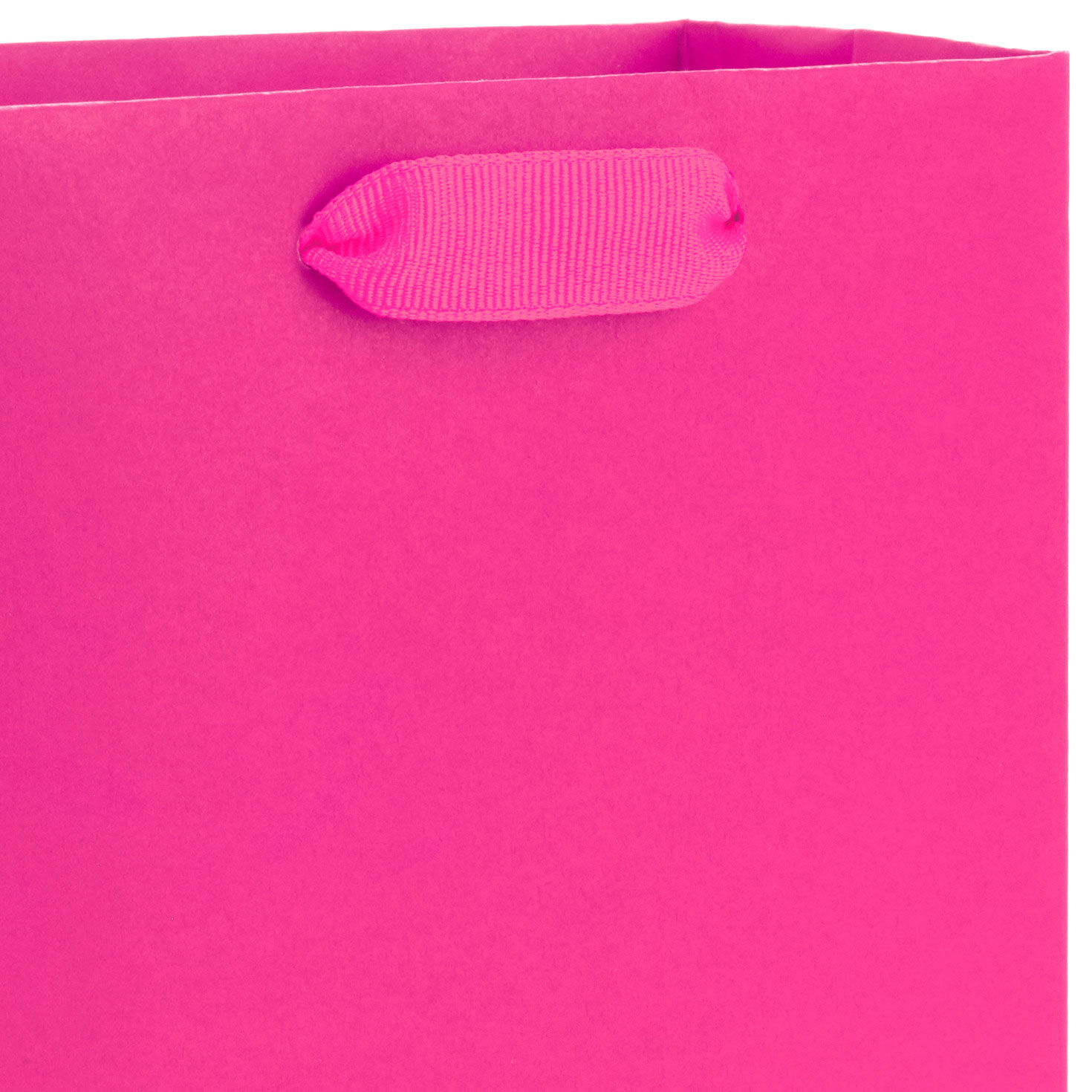 Solid Hot Pink Small Gift Bag Handle Detail image number 4