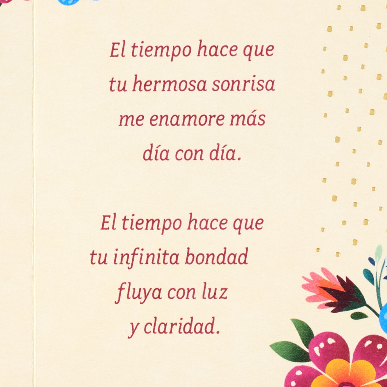 Heart Cutout With Flowers Love Birthday Card in Spanish Sentiment image number 2