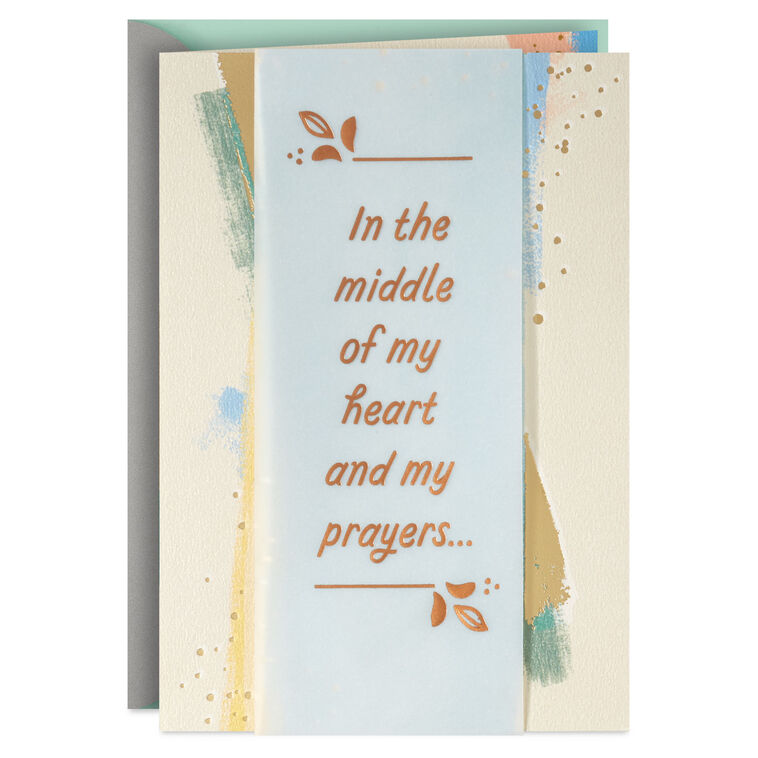 You're In My Heart and Prayers Religious Encouragement Card