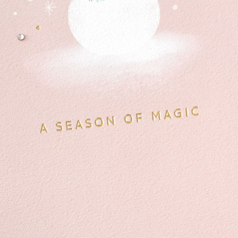 Snowman on Blush Pink Christmas Card Card Front Detail image number 5