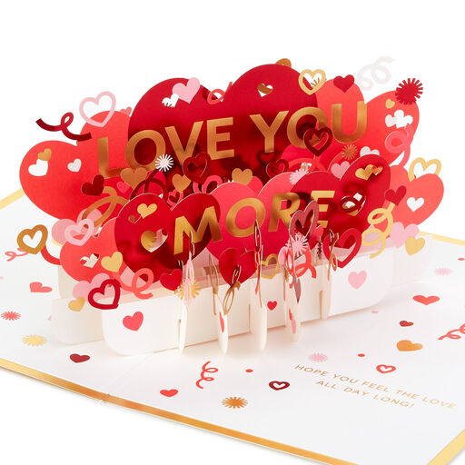 Love You More 3D Pop-Up Love Card, 