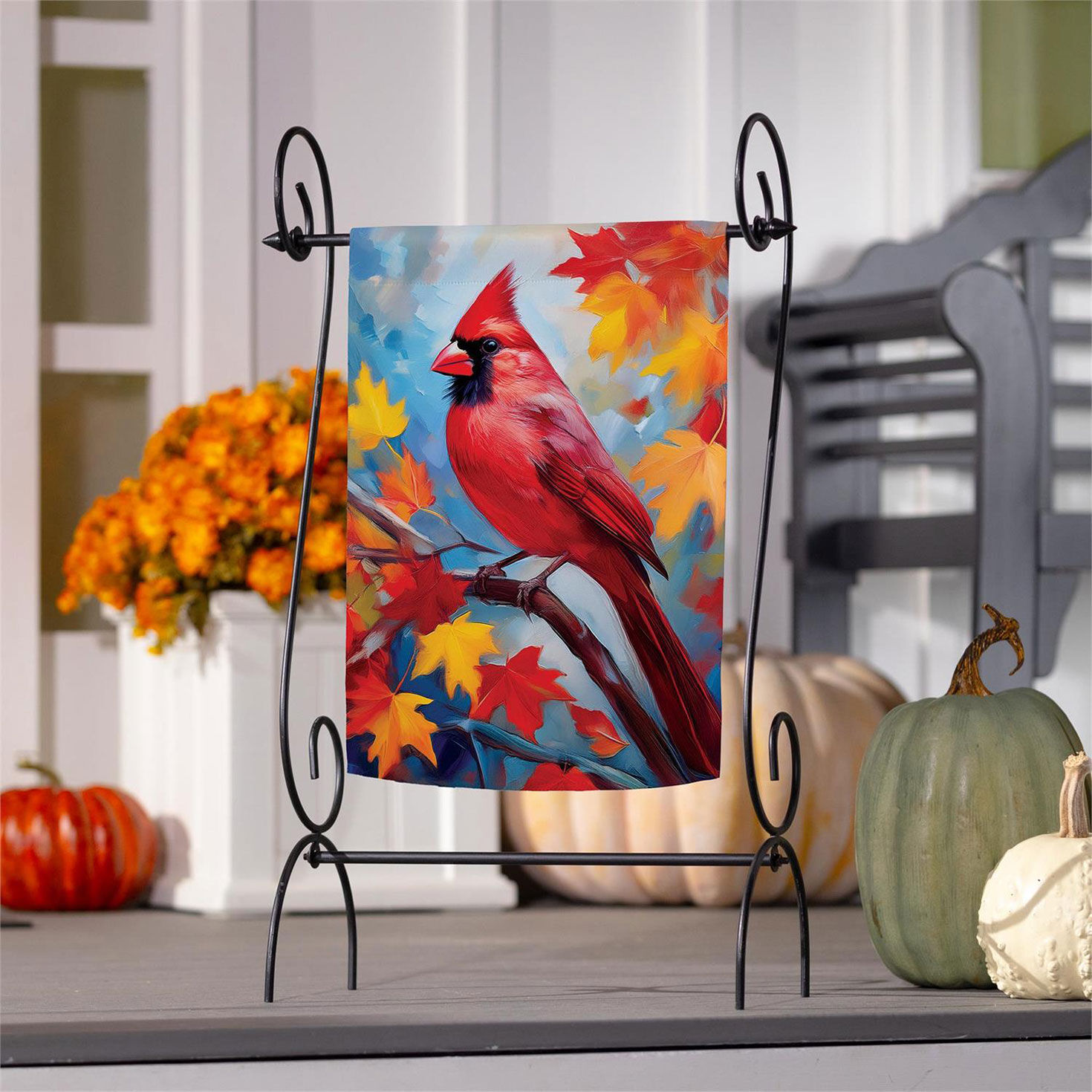 Evergreen Colorful Cardinal Garden Flag