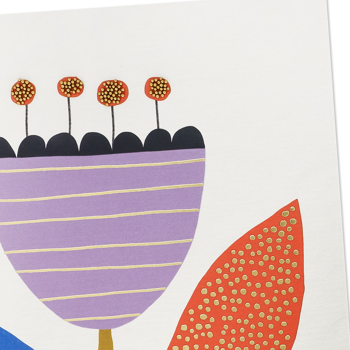 Abstract Purple, Blue and Orange Tulip Thank You Card Card Front Detail image number 4