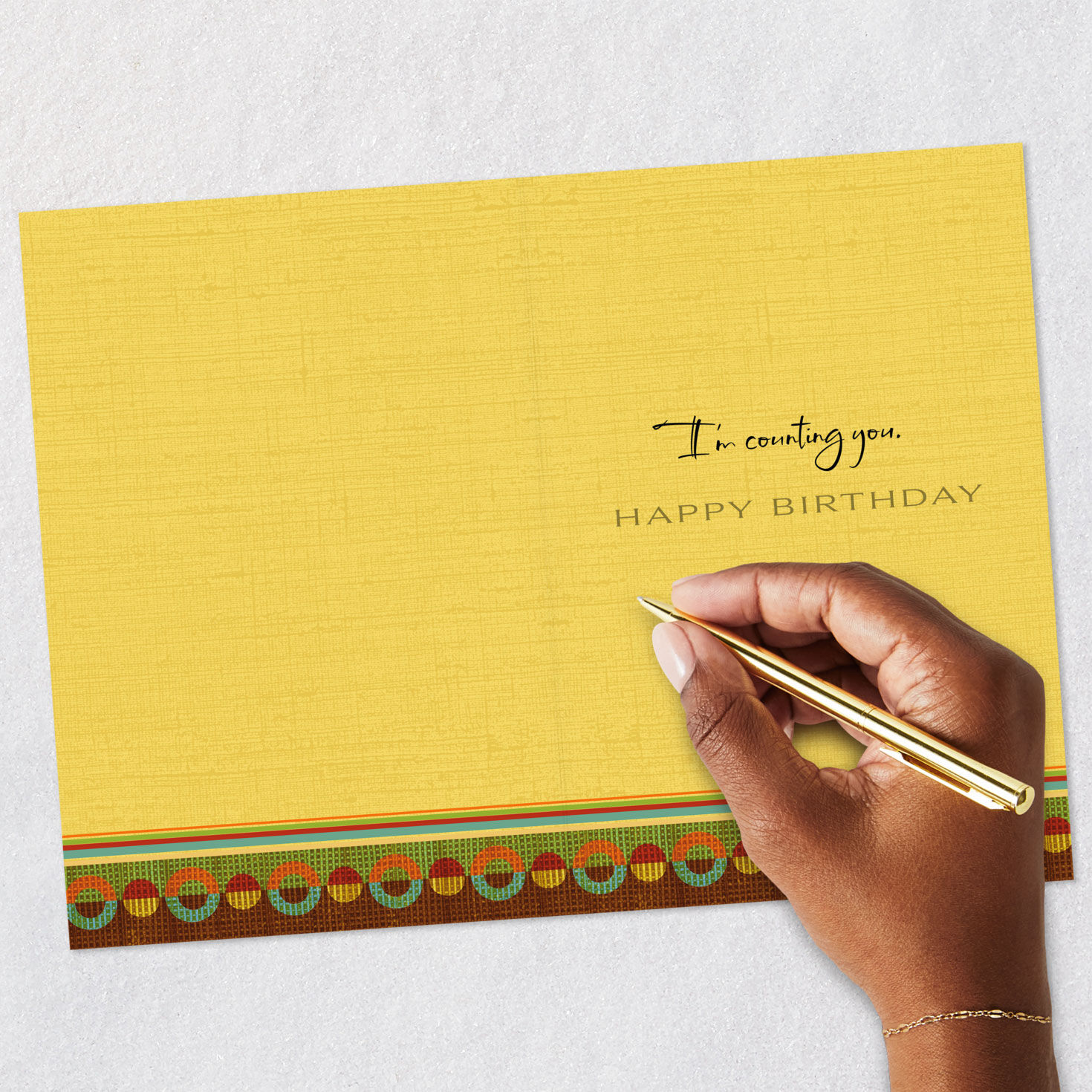 Geometric Circles 99-cent Birthday Card Signing card image number 6