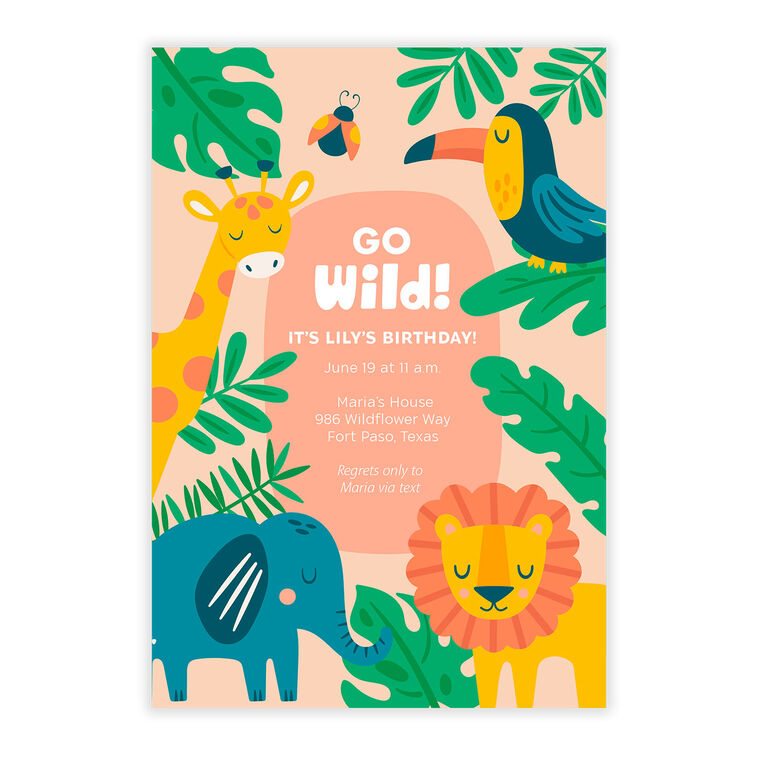 Animals Go Wild Birthday Invitation, , large image number 5