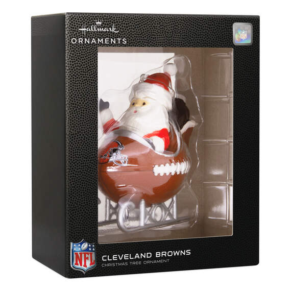 NFL Cleveland Browns Santa Football Sled Hallmark Ornament, , large image number 4