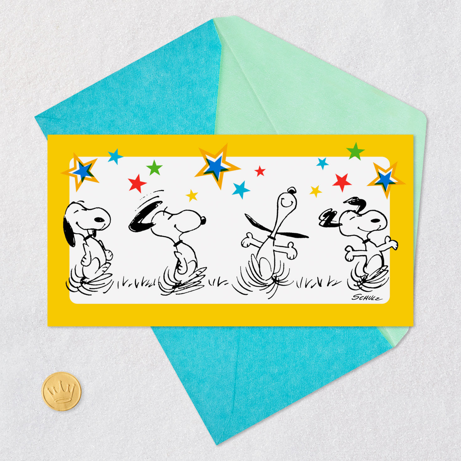 Stars and Snoopy Money Holder Graduation Card Card with envelope and Seal image number 6