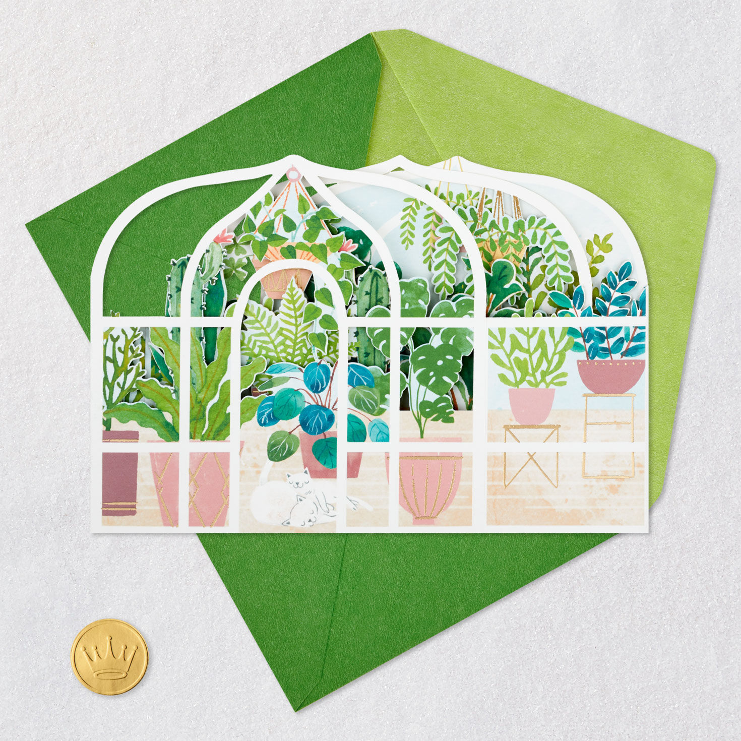 Greenhouse Plants and Cats 3D Pop-Up Card, , large image number 5