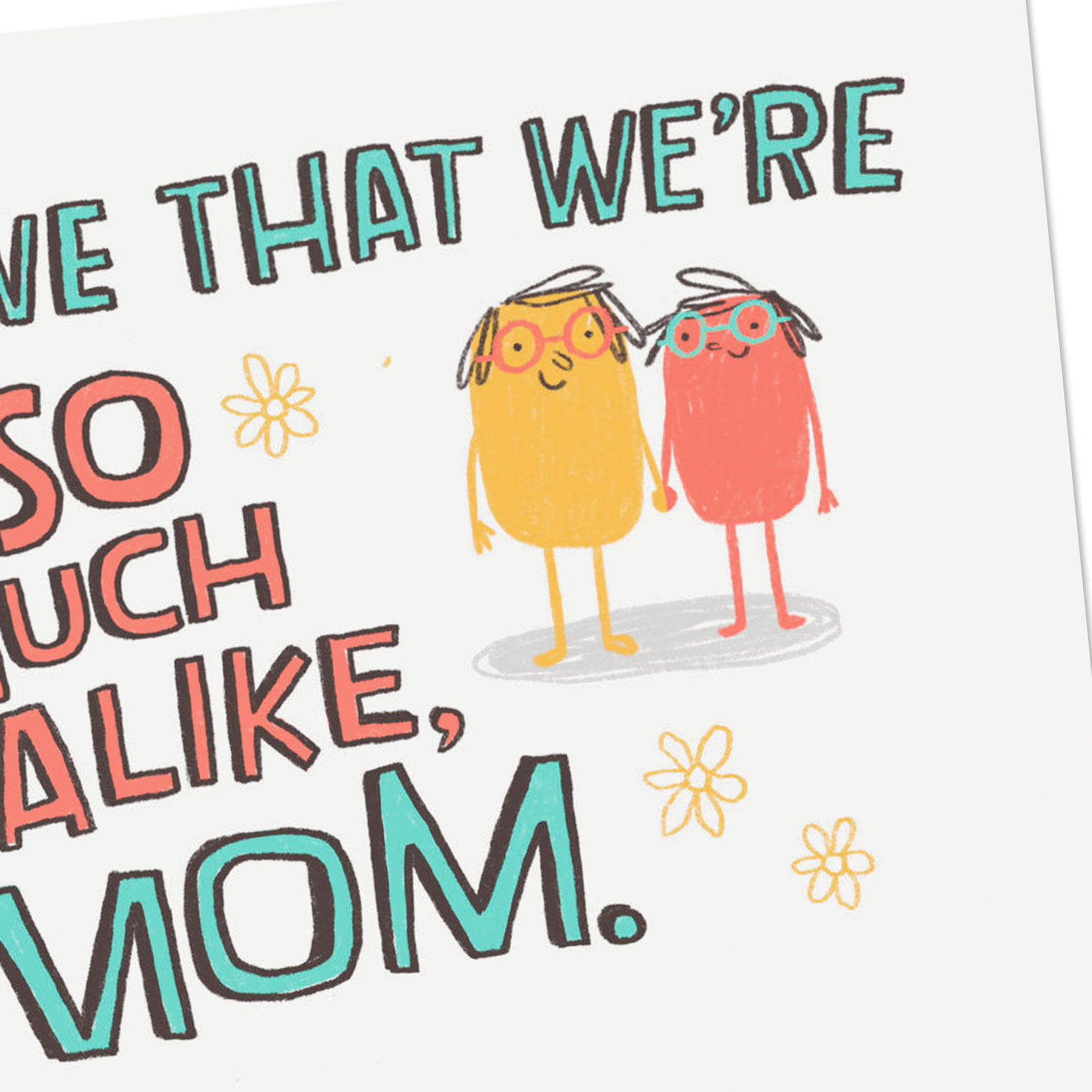 Two Doodled Characters Funny Card for Mom Card Front Detail image number 4