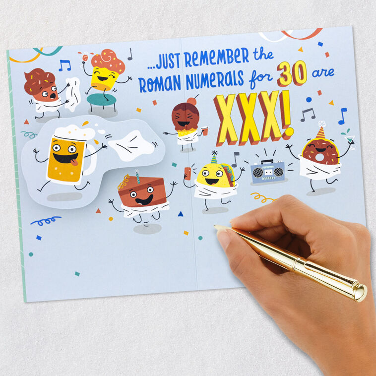 Triple-X Food Fun Dirty 30th Birthday Card Signing card image number 6