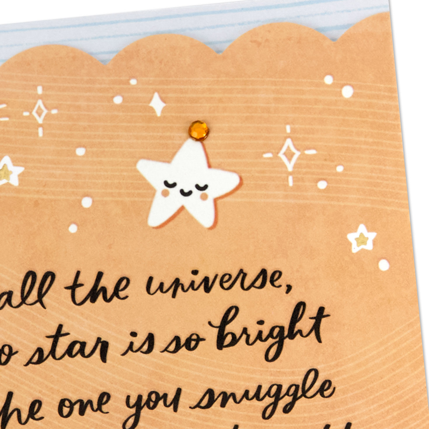 Moon and Stars New Baby Girl Card Card Front Detail image number 4