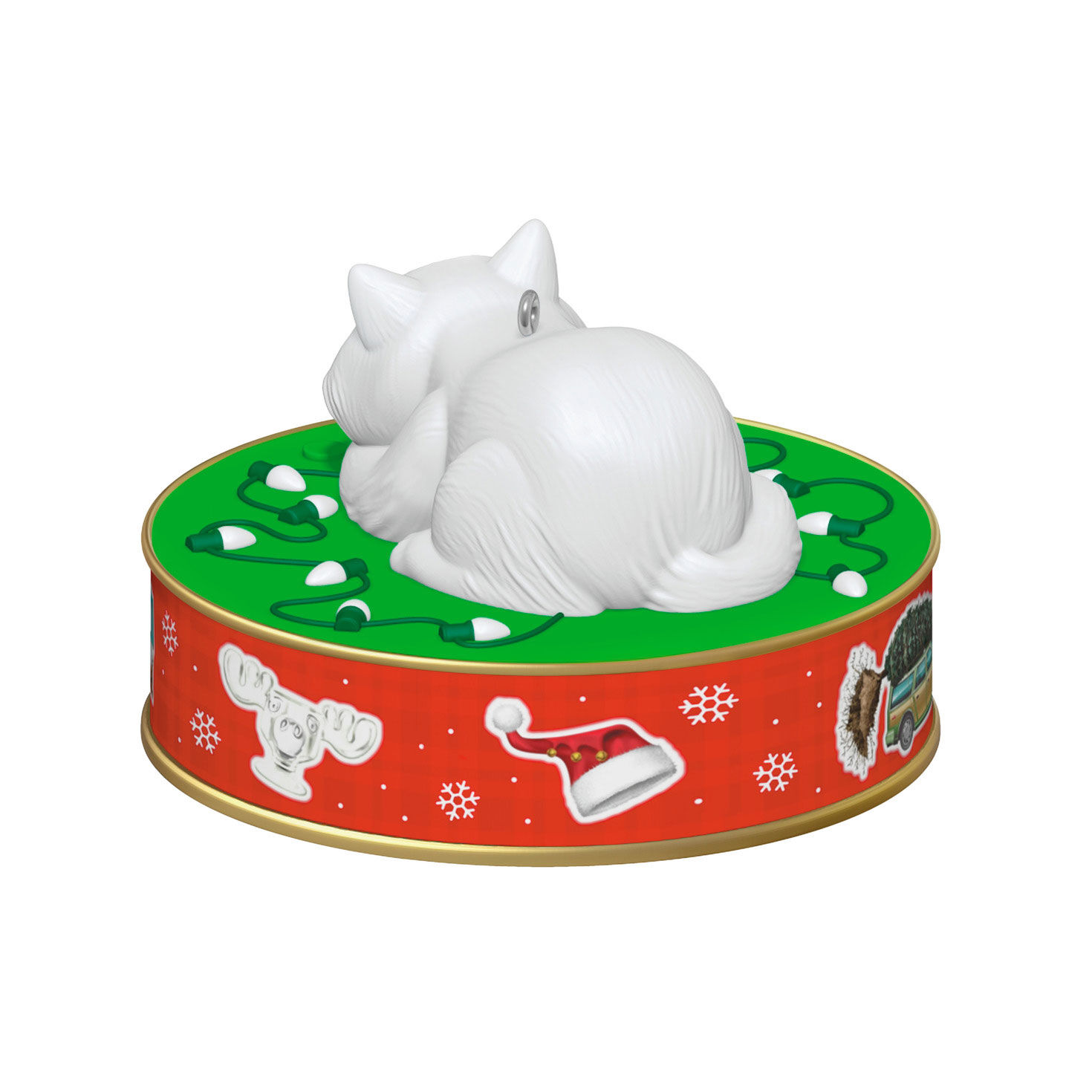 Cat Biting String Lights Keepsake Ornament Back image number 6