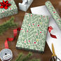 Pine Branches and Dots Holiday Wrapping Paper in use image number 3