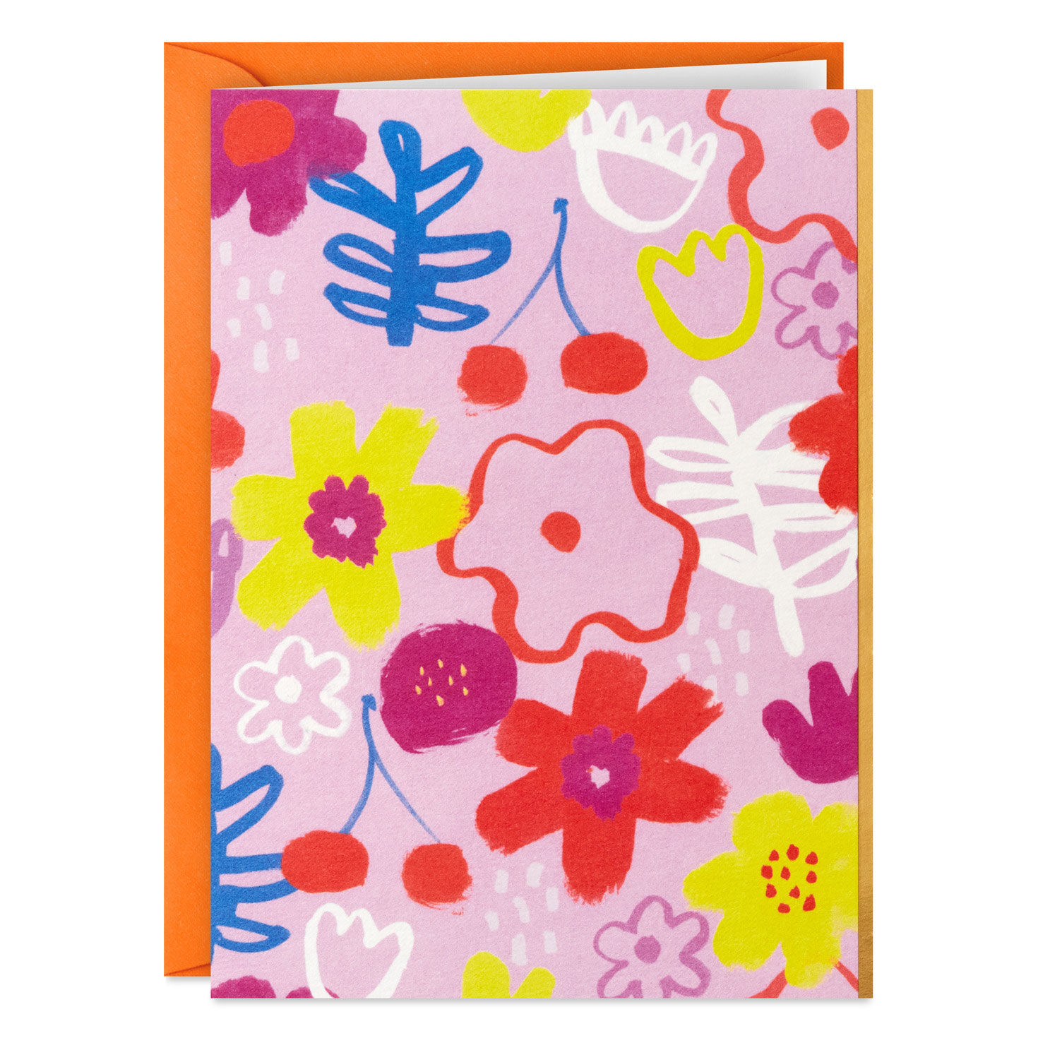 Abstract Floral on Pink Blank Note Cards, Pack of 5, , large image number 2